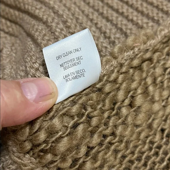 Women’s Taupe colored Shaggy, Chunky Fringe Knit Vest by Worth - Picture 6 of 6